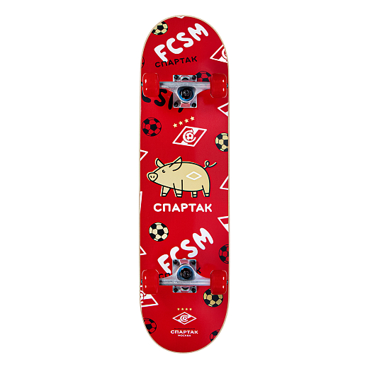 Скейтборд "ФК Спартак", дека клен 9 сл., размер 31"*8", колеса: 54*36мм 85А, PU, ABEC-7 RS2 хромированные, в/п в Джамбо Тойз