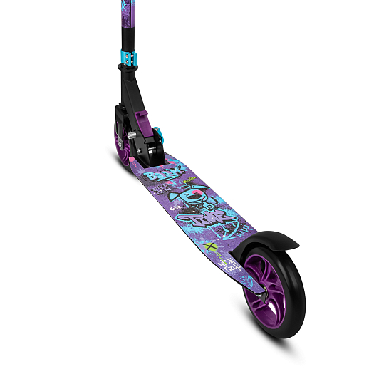 Самокат из 100% стали с полиуретановым колесом диаметром 145 мм, подшипником ABEC-7 грипсы TPR Размер изделия: 76 * 32 * 96 см Упаковка: 1 шт / коробка, 23*12*68.5 см размер деки:: 51X12 см, черный в Джамбо Тойз #11