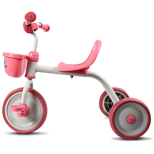 Детский трехколесный велосипед "CR" на пласт. колесах 8,5"/7" в/к. Корзинка спереди, мягкий бампер. Цвет розовый в Джамбо Тойз #3