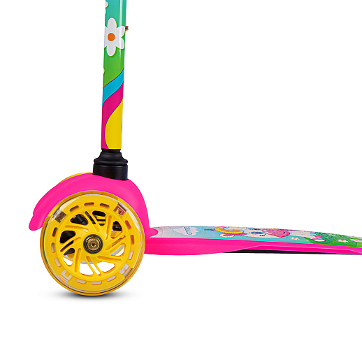 Трехколесный самокат "CITYRIDE" в/п, телескопический руль металл, колеса PU 120/76 со светодиодами, Abec-5, размер 53х23х70 см, до 35 кг, от 3 лет, розовый в Джамбо Тойз #6