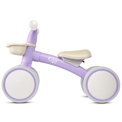 Беговел 4 колесный "CR" в/к. Алюминиевая рама, мягк. регул. сиденье, колеса 7" EVA, корзинка. Цвет фиолетовый в Джамбо Тойз #5