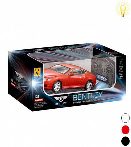 Р/У 1:24 BENTLEY CONTINENTAL GT V8 866-2427S машина со светом, на батарейках, в коробке в Джамбо Тойз