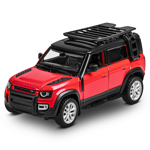 ТМ "Автопанорама" Машинка металлическая 1:43 2020 Land Rover Defender 110, красный, тюнинг, откр. двери, свободный ход колес, в/к 23,5*10*4 см в Джамбо Тойз #6