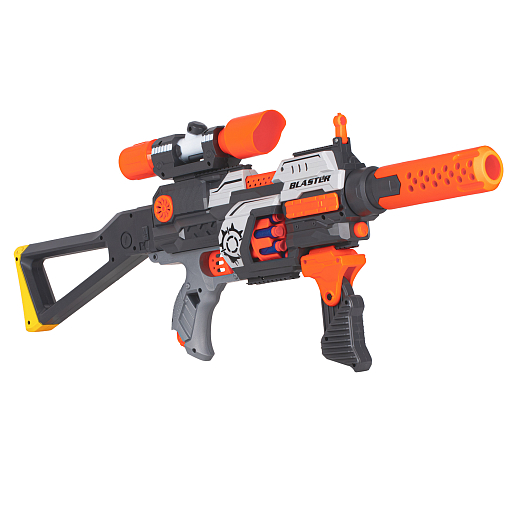 Бластер с мягкими пулями, на бат., 30 пуль в компл., барабанный магазин, в/к 43,5*10,5*22,5см в Джамбо Тойз #15