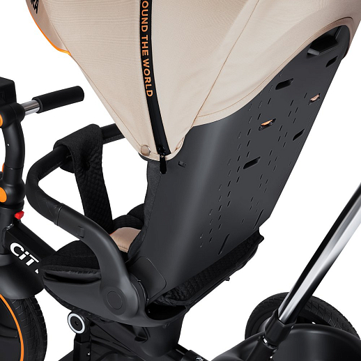 Трехколесные велосипед CITYRIDE, металл,  колеса PVC 12"/10", попрот. наколон. Сиденье с крышей,  род ручка, наклон руль, функц. фара, тормоз, корзинка в Джамбо Тойз #9