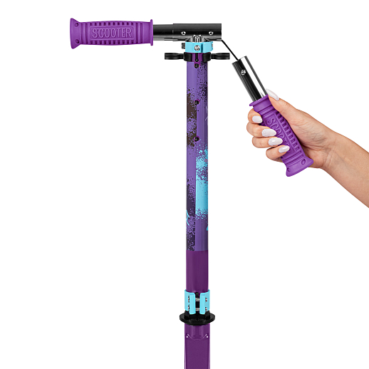 Самокат из 100% стали с полиуретановым колесом диаметром 145 мм, подшипником ABEC-7 грипсы TPR Размер изделия: 76 * 32 * 96 см Упаковка: 1 шт / коробка, 23*12*68.5 см размер деки:: 51X12 см, фиолетовый в Джамбо Тойз #8