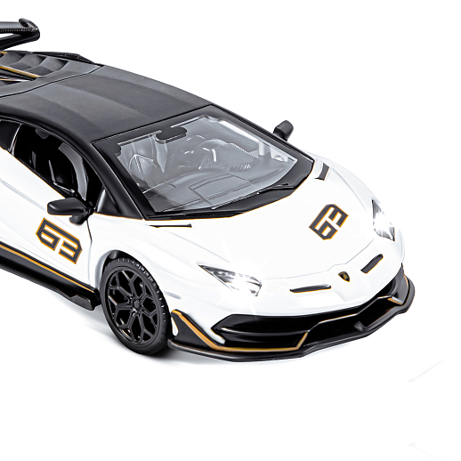 ТМ "Автопанорама" Машинка металлическая, 1:32 Lamborghini SVJ, белый, откр. двери и багажник, свет, звук, инерция,  в/к 17,5*12,5*6,5 см в Джамбо Тойз #19