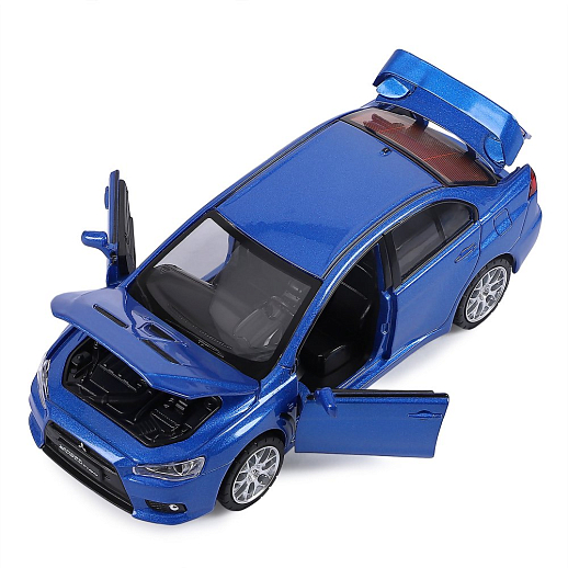 ТМ "Автопанорама" Машинка металлическая 1:32 Mitsubishi Lancer Evolution, синий, откр. двери, капот и багажник, свет, звук, инерция, в/к 17,5*12,5*6,5 см в Джамбо Тойз #20