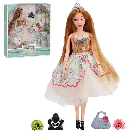 Кукла "Принцесса" с шарнирными руками и ногами, в комплекте  аксессуары, в/к 28х6,5х32,5 см в Джамбо Тойз