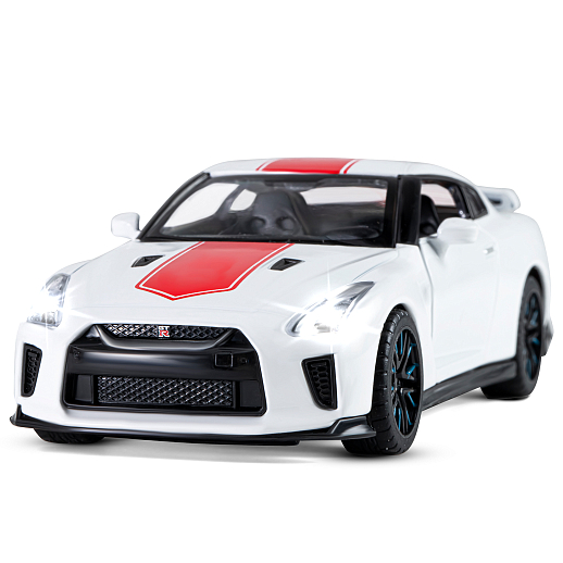 ТМ "Автопанорама" Машинка металлическая 1:32 Nissan GT-R (R35), белый, откр. двери, свет, звук, инерция в/к 17,5*13,5*9 см в Джамбо Тойз #4