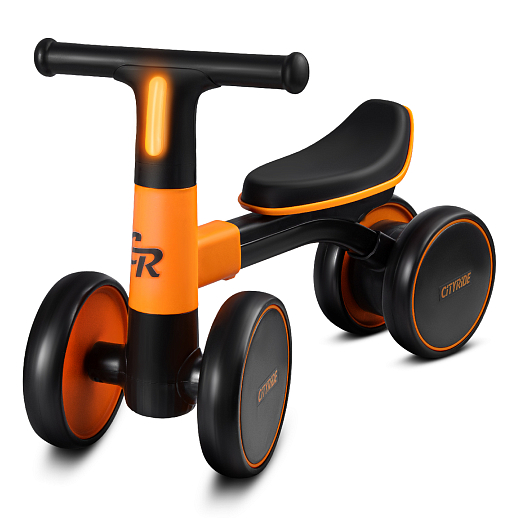 Беговел CITYRIDE, рама сталь, колеса пластик, музыка Шаинского, свет, оранжевый-черный, в/к в Джамбо Тойз #8