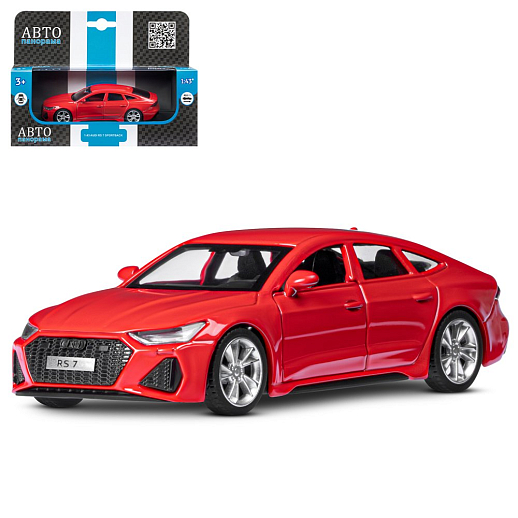 ТМ "Автопанорама" Машинка металлическая 1:43 Audi RS7 Sportback, красный, откр. двери, инерция, в/к 17,5*12,5*6,5 см в Джамбо Тойз