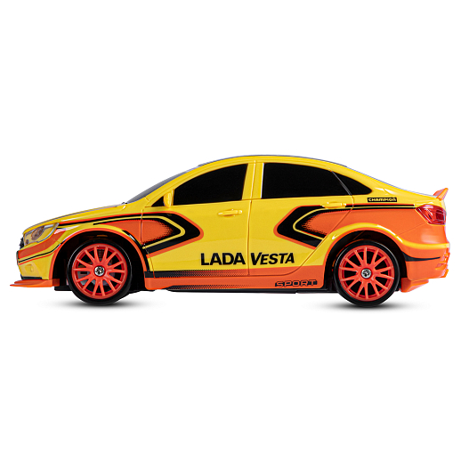 AUTODRIVE Р/У Машина для дрифта Lada Vesta,М1:24,2.4GHz,4WD,свет фар,4 доп.колеса,конусы,в компл. 2 аккум.,USB кабель,цвет желтый,в/к 24,1*10,3*23,7см в Джамбо Тойз #13
