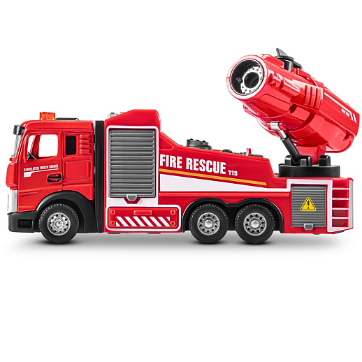 Пожарная металлическая машинка , красный, откр. двери, инерция, пар, свет, 22*6,5*11 см, в/к в Джамбо Тойз #6