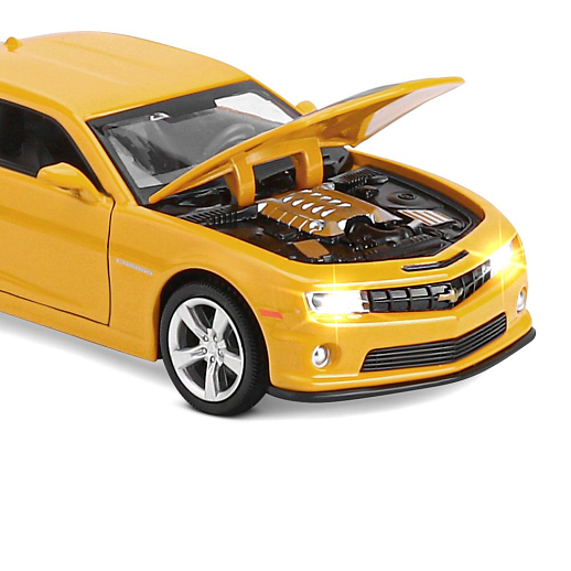 ТМ "Автопанорама" Машинка металлическая 1:32 Chevrolet Camaro SS, желтый, свет, звук, откр. двери, капот и багажник, инерция, в/к 19*9*7 см в Джамбо Тойз #2