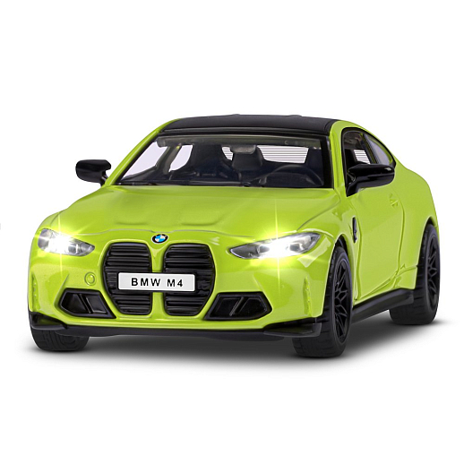 ТМ "Автопанорама" Машинка металлическая 1:32 BMW M4 (G82) желтый, открываются двери, свет, звук, инерция, в/к 19*9*7 см в Джамбо Тойз #14