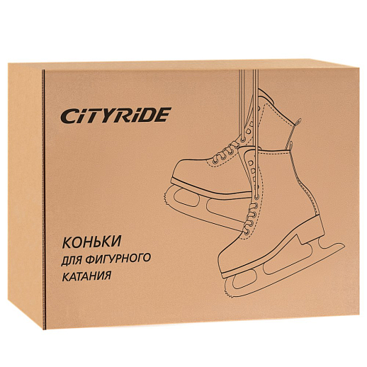 Фигурные ледовые коньки CITYRIDE, белый, лезвия нержавеющая сталь, в/к 5сл гофрокартон, материал ботинка морозоустойцивая ПВХ кожа в Джамбо Тойз #6