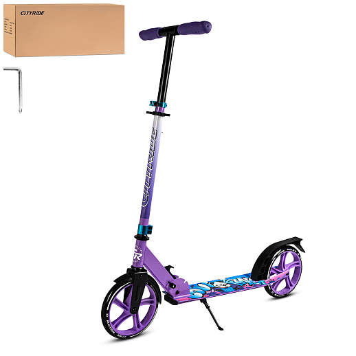 2хкол. самокат CITYRIDE 200, сталь 100%, грипсы 135мм TPR, колеса PU 200/200 мм. Розовый в Джамбо Тойз