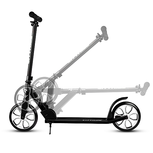 Двухколесный самокат CITYRIDE 200, в/к, ал. 50/50%, t-bar сталь, грипсы 135мм TPR, колеса PU 200/200, 86A, подножка, abec 9  в Джамбо Тойз #6