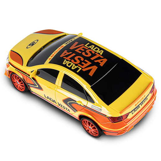 AUTODRIVE Р/У Машина для дрифта Lada Vesta,М1:24,2.4GHz,4WD,свет фар,4 доп.колеса,конусы,в компл. 2 аккум.,USB кабель,цвет желтый,в/к 24,1*10,3*23,7см в Джамбо Тойз #7