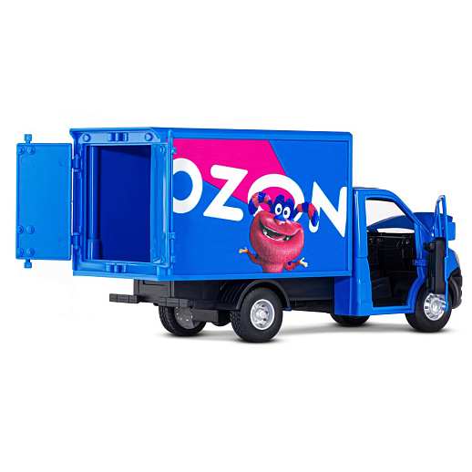 ТМ "Автопанорама" Машинка металлическая 1:28 ГАЗель NEXT OZON OZY, синий, откр. двери, задняя дверка фургона, свет, звук, инерция, в/к 24*14*12 см в Джамбо Тойз #12