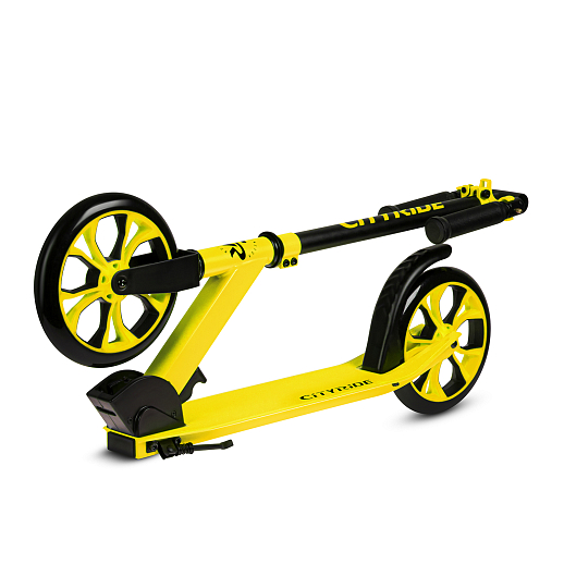 Двухколесный самокат CITYRIDE 200, ал. 50/50%, t-bar сталь, грипсы 135мм TPR, колеса PU 200/200, 86A, подножка, abec 9 в Джамбо Тойз #8