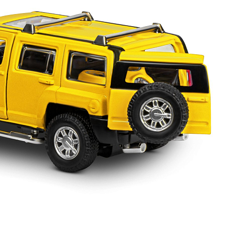 ТМ "Автопанорама" Машинка металлическая 1:32 Hummer H3, желтый, свет, звук, откр. двери и багажник, инерция, в/к 18*13,5*9 см в Джамбо Тойз #16