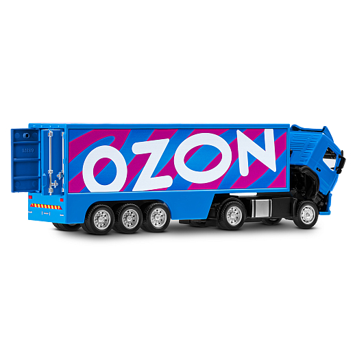 Игрушка для детей: Машинка металлическая 1:50 Volvo OZON, цвет синий, откидывается кабина, свет, звук, свободный ход колес, артикул JB1251739 в Джамбо Тойз #15