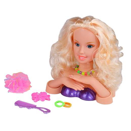 ТМ "Amore Bello" Кукла-модель для причесок и маникюра, в комплекте расческа, заколка, резинки для волос, бусы, в/к  19,3x21,3x10 см в Джамбо Тойз #3