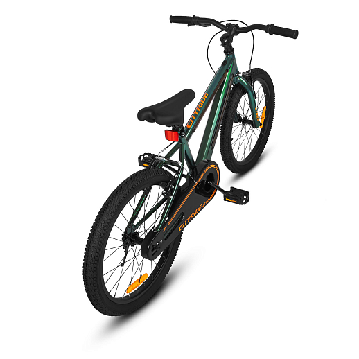 Велосипед двухколесный CITYRIDE, модель CR-B2-10FU, рама сталь, колеса алюминий 20", v-brake тормоза, встроенная в раму подсветка, подножка, цвет зеленый металлик в Джамбо Тойз #7