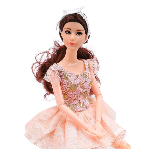 Кукла "Балерина", с шарнирными руками и ногами в кремовом платье, в/к 17*8*32,5 см в Джамбо Тойз #5