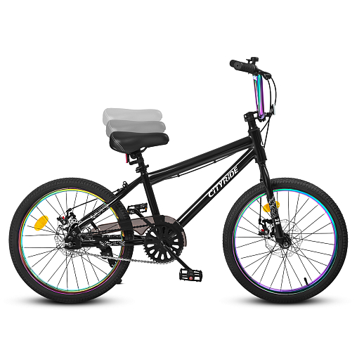 Велосипед двухколёсный CITYRIDE, модель CR-B2-14F7, рама сталь, колеса 20", дисковые тормоза, цвет чёрный в Джамбо Тойз #11