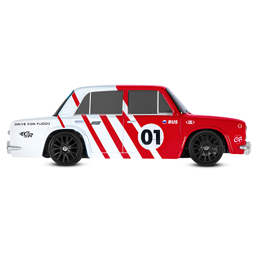 AUTODRIVE Р/У Машина для дрифта LADA 2101,М1:24,2.4GHz,4WD,свет фар,4 доп.колеса,конусы,с аккум.,цв. красный с белыми акцентами,в/к 20,5*13*13см в Джамбо Тойз #8