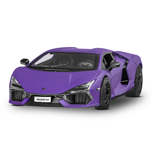 Игрушка для детей: Машинка металлическая, 1:24 Lamborghini, цвет фиолетовый, свет, звук, свободный ход колес, артикул JB1251761 в Джамбо Тойз #3