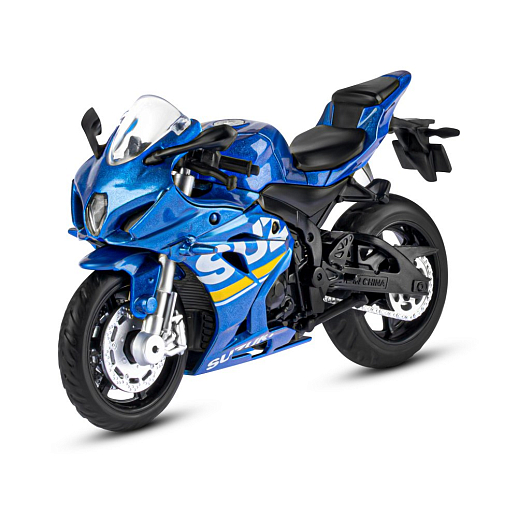Игрушка для детей: Мотоцикл металлический 1:18 SUZUKI, цвет синий, свободный ход колес, артикул JB1251770 в Джамбо Тойз #2