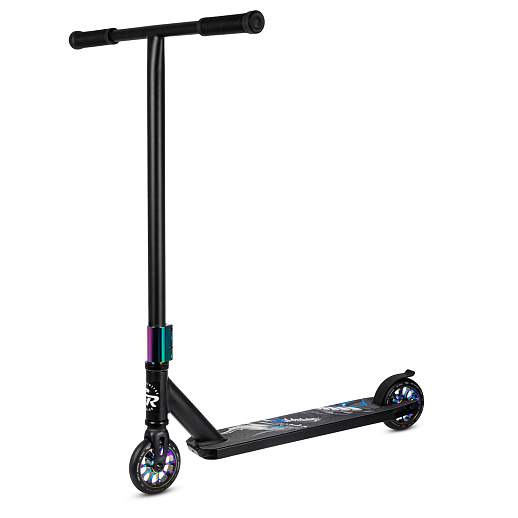 Трюковый самокат CITYRIDE REVO, в/к, T-bar сталь 53*60см, дека алюм.50*10см, колеса PU 86A 110мм, алюм. диск, вилка сталь., HIC, цвет бензин в Джамбо Тойз
