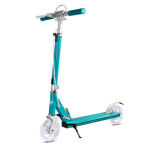 Самокат 2хколесный Материал：алюминиевый сплав.Ручка：TPR , ручной тормоз                        Колеса：145X30mm PU Подшипники：ABEC-7                                                           Размер деки ：50x12cm   Цвет: зеленый в Джамбо Тойз #3