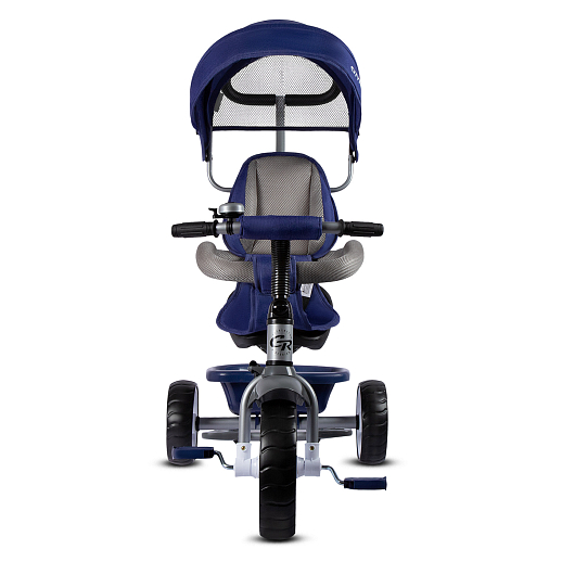 Детский 3хкол. велосипед ”CITYRIDE“ в/к Рама сталь, "колясочная крыша", ручка управления, багажник. Колеса: пласт. 10"/8", подножки-педали. Металл. звонок. Разъемный бампер безопасности. Темно-синий в Джамбо Тойз #2