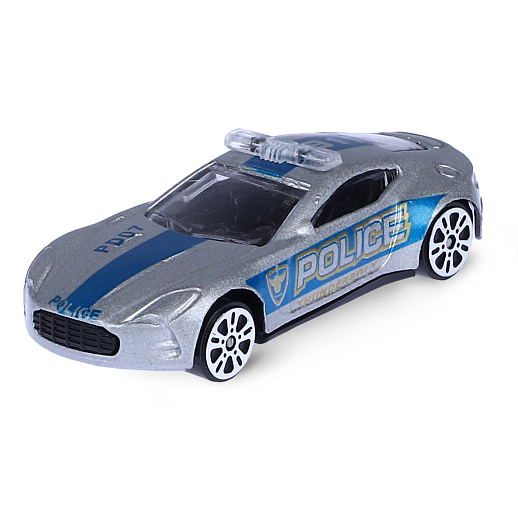 AUTODRIVE Парковка "Полиция" с автоматическим лифтом, светом,звуками,озвуч.на рус.языке. В компл: металлический транспорт 4шт., игровой коврик 78*58 см в Джамбо Тойз #20