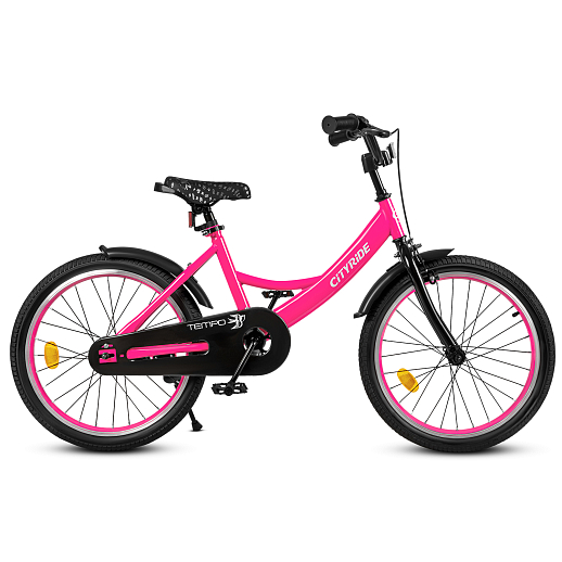 Велосипед двухколёсный CITYRIDE, модель CR-B2-04, рама сталь, колеса алюминий 20", подножка, цвет розовый в Джамбо Тойз #9