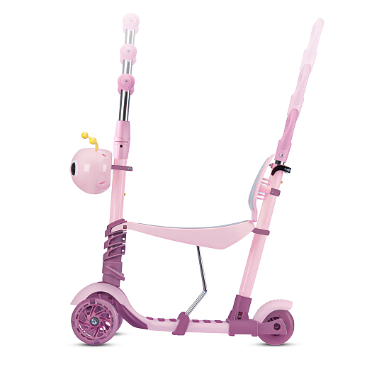 Трехколесный самокат-беговел CITYRIDE 3в1. в/к. Колеса PU 120/95, передние LED свет. Ручка - сталь, корзина, дека сиденье PP материал. Ручка управления. C корзиной в светлый розовый цвет. в Джамбо Тойз #22