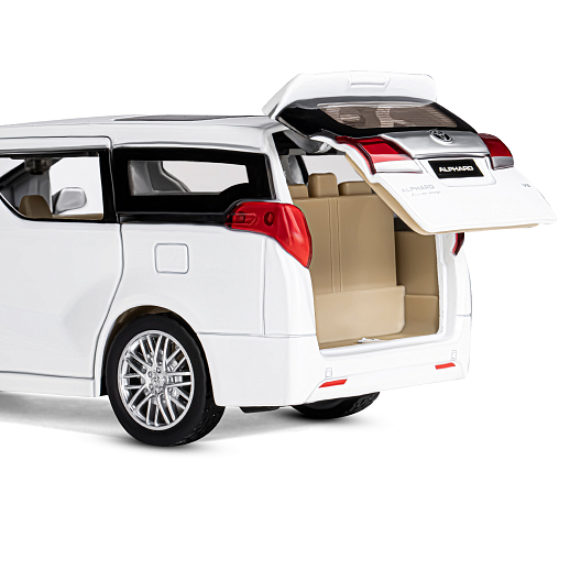 ТМ "Автопанорама" Машинка металлическая 1:29 Toyota Alphard, белый, откр. передние и боковые, багажник, свет, звук, инерция,  в/к 20*10*11 см в Джамбо Тойз #12