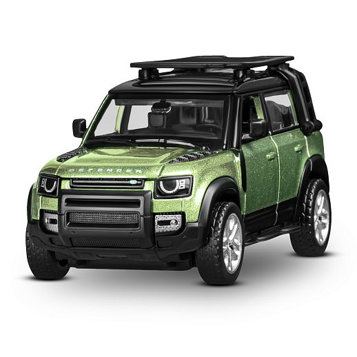 Машинка металлическая 1:43 2020 Land Rover Defender 110, зеленый, тюнинг, откр. двери, свободный ход колес, в/к 23,5*10*4 см в Джамбо Тойз #5