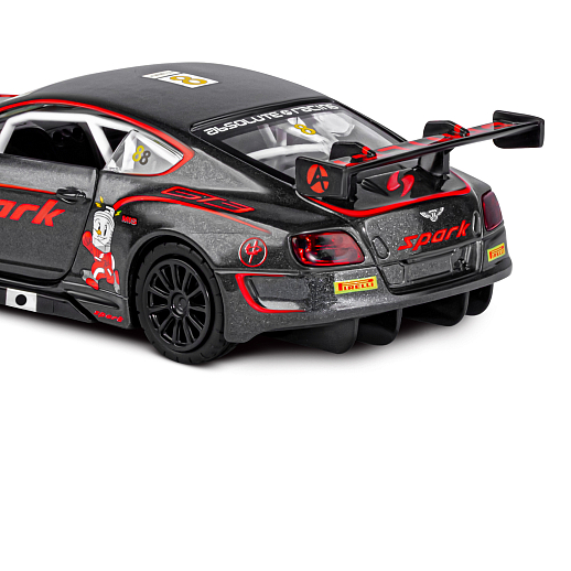 ТМ "Автопанорама" Машинка металлическая 1:32 Bentley Continental GT3, черный, свет, звук, откр. двери и капот, инерция, в/к 17,5*13,5*9 см в Джамбо Тойз #18