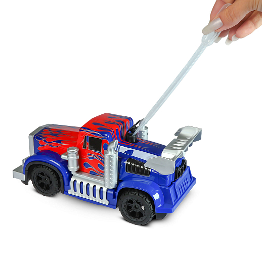 Р/У Грузовик-тягач с паром,подсветкой корпуса и пульта,аккум. в компл.,цвет синий с красн.,в/к 37,1*15*15см в Джамбо Тойз #6