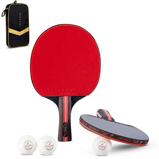 Набор для настольного тенниса 3*, две ракетки + 3 шарика, в нейлоновой сумке в Джамбо Тойз