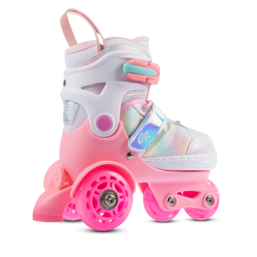 Набор роликов-квадов CITYRIDE, с принтом кошки, шлем, комплект защиты, сумка, колёса PU, текстильный мысок, подшипники ABEC7, розовый-белый, в/к 5сл гофорокартон в Джамбо Тойз #5