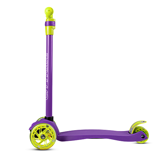 Самокат трехколесный CityRide, пакет, Дека: PP+нейлон, колеса PU 120/76 свет, руль  металл телеск., цвет фиолетовый в Джамбо Тойз #4