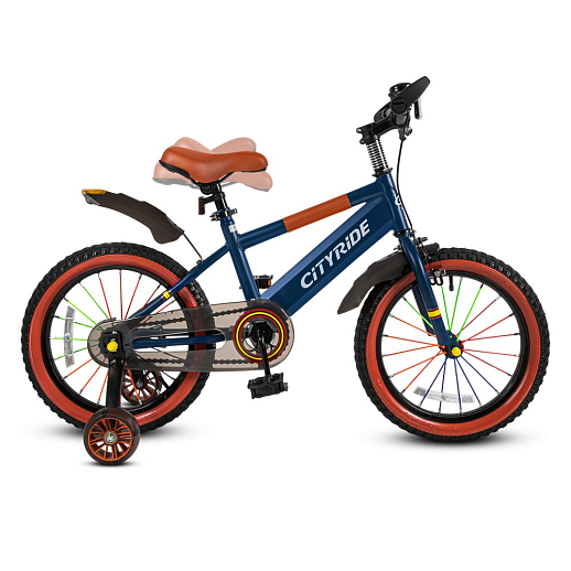 Велосипед двухколёсный CITYRIDE, модель CR-B2-07F52, колеса 16", рама сталь, колеса сталь, балансирные колеса со светом, маячок в заднем крыле, цвет синий в Джамбо Тойз #12