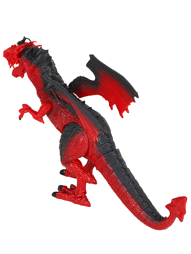 Р/У Дракон  со светом, звуком и паром, шагает, трясет головой, эластичный материал на шее, цвет красный, в/к 40,5*13*30,5 см в Джамбо Тойз #6